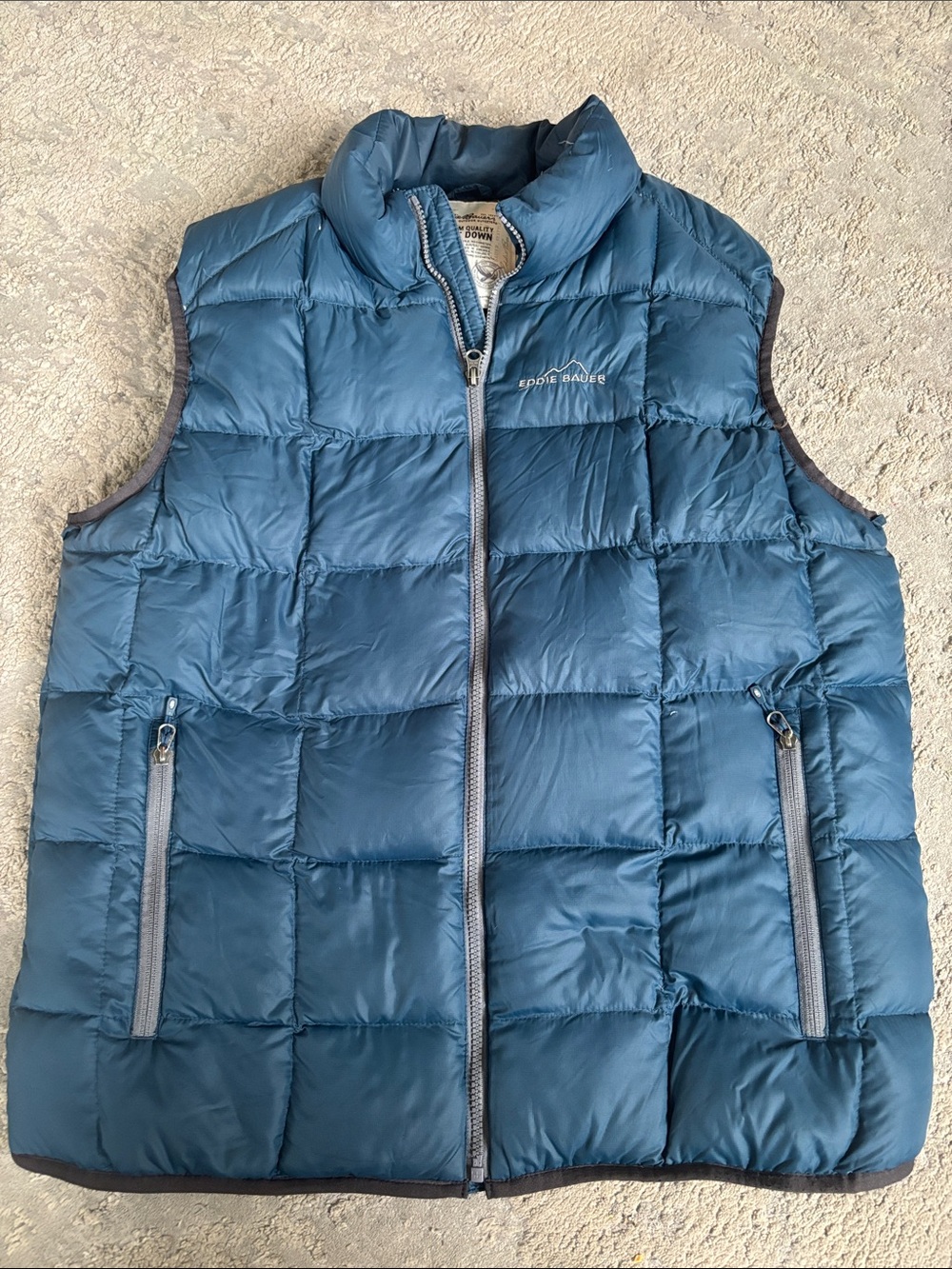 Eddie Bauer Teal-Blue Quilted Down Puffer Vest